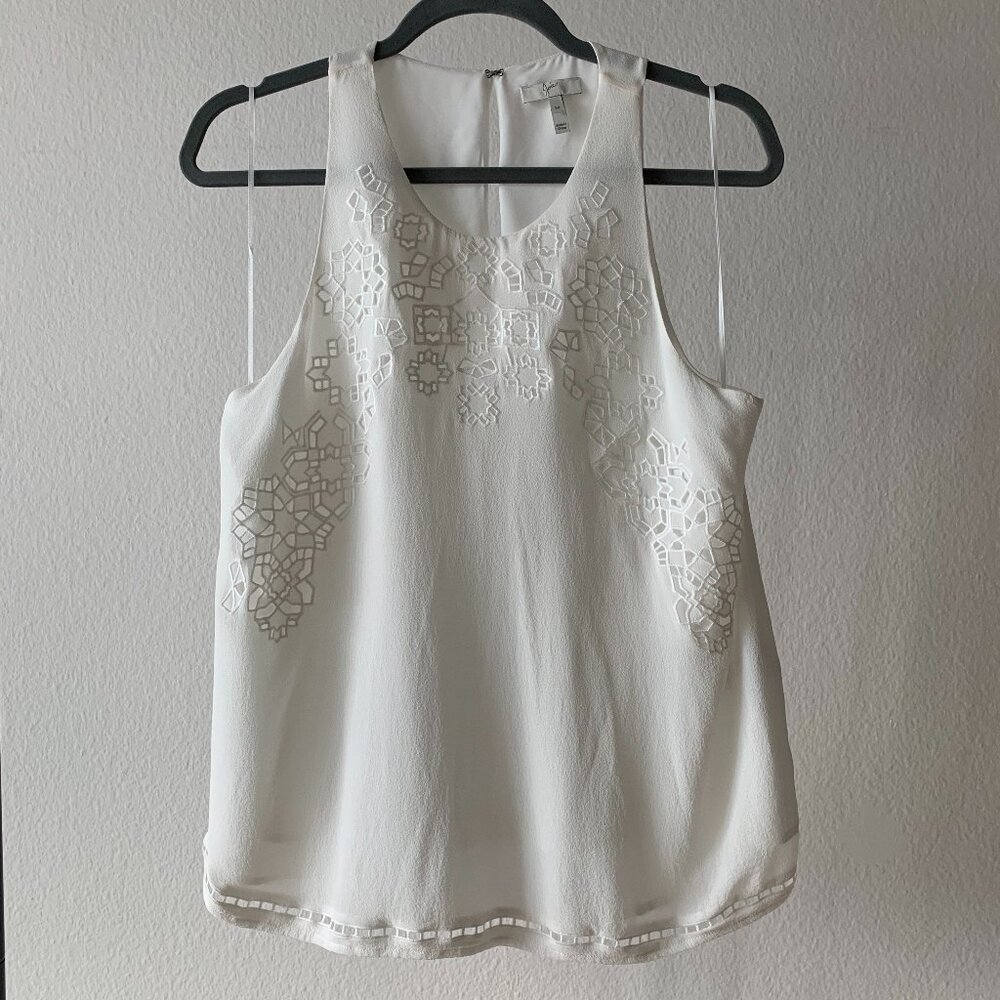 ✨ JOIE Embroidered Silk Sleeveless 'Perdue' Tank – Romantic & Elegant! ✨